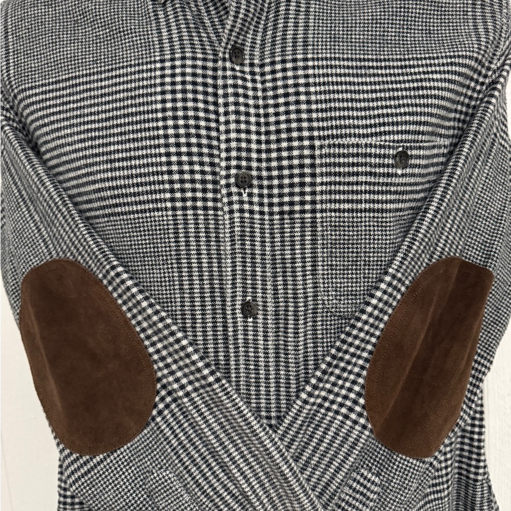 J. Crew Black and White Houndstooth Shirt for Men M